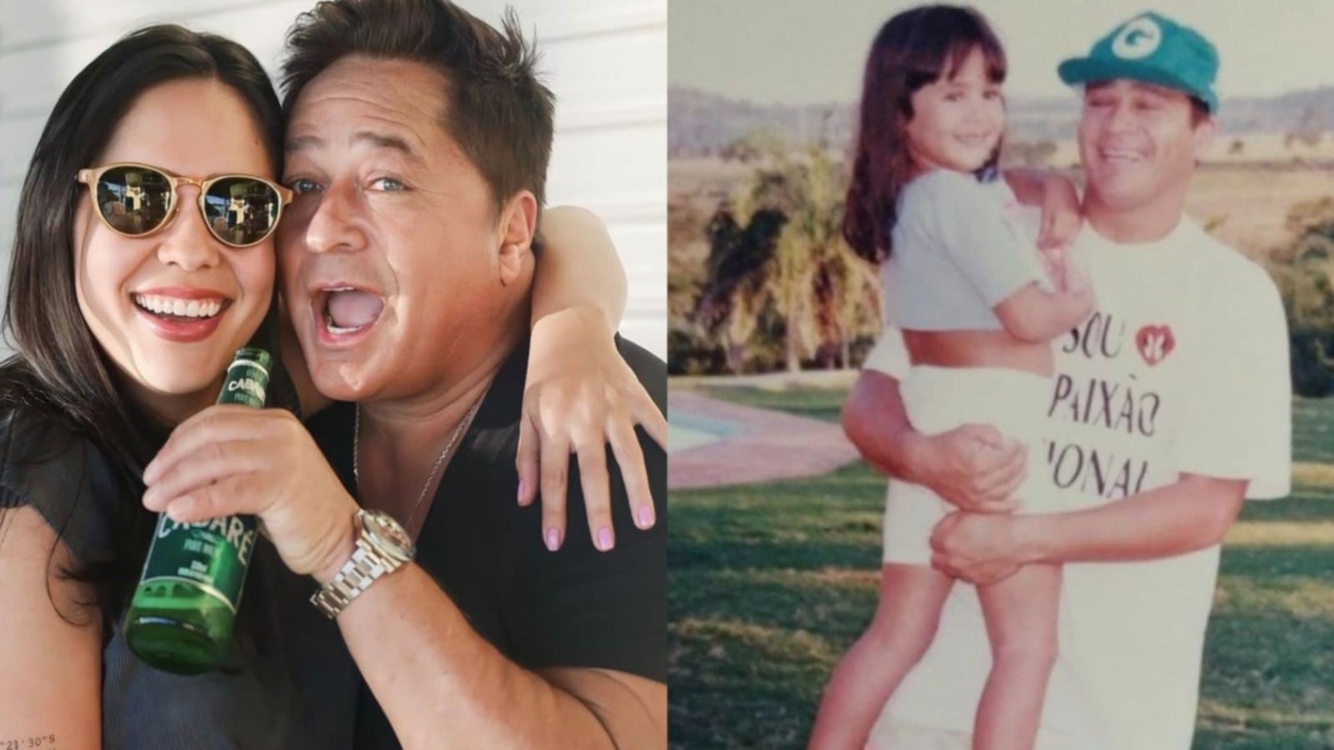 Filha de Leonardo mostra fotos inéditas de sua infância com o cantor