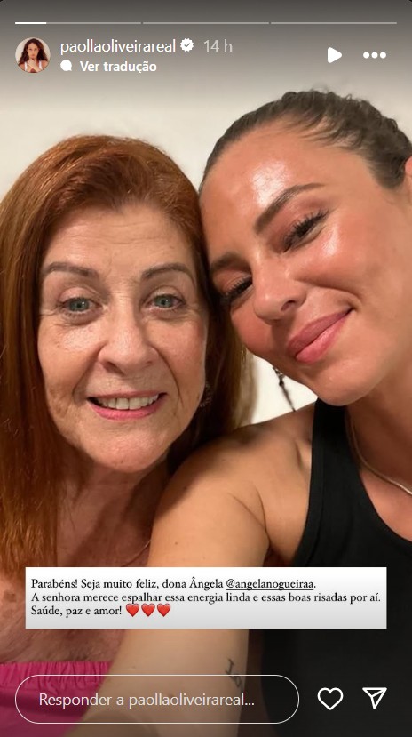 Paolla Oliveira parabeniza a sogra - Reprodu&ccedil;&atilde;o/Instagram