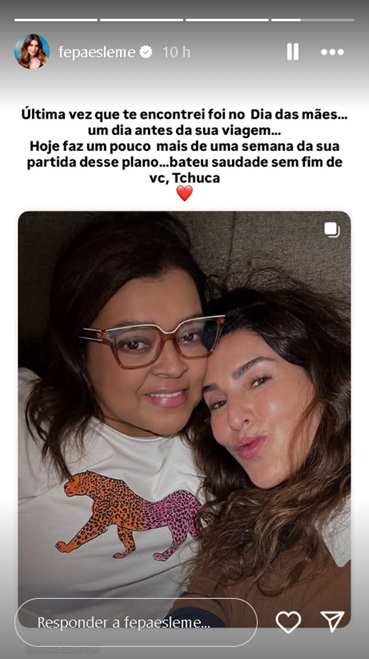 Storie de Fernanda Paes Leme no Instagram 