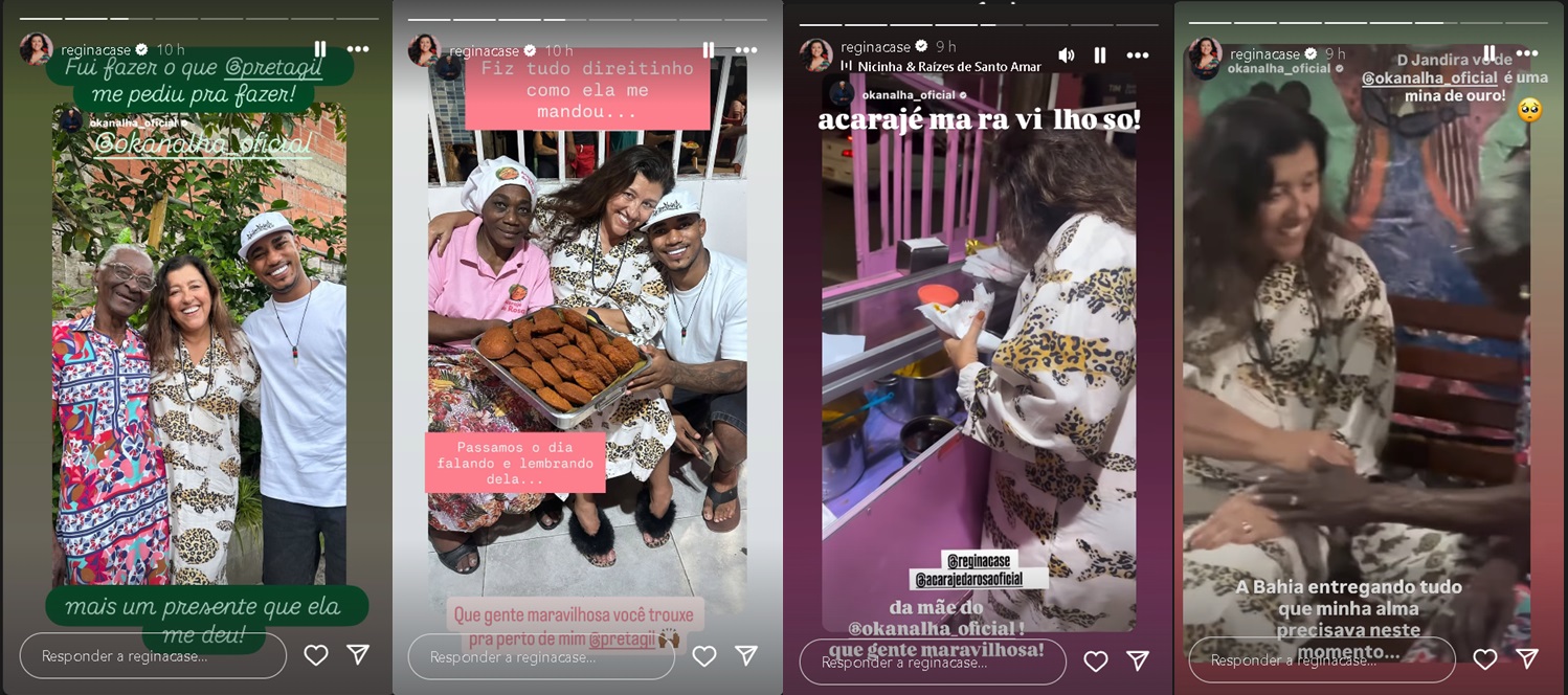 Stories de Regina Cas&eacute; no Instagram 