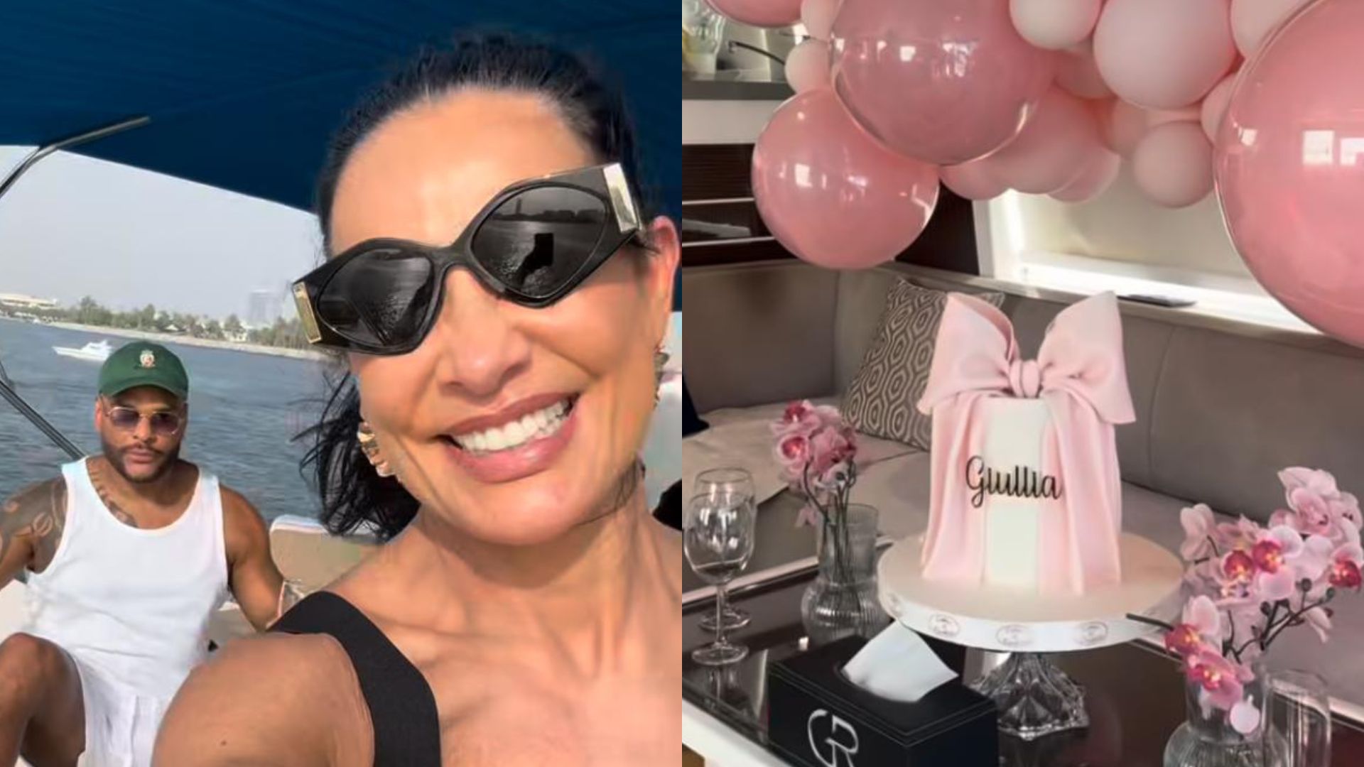 Scheila Carvalho surpreende filha com festa em iate de luxo em Dubai