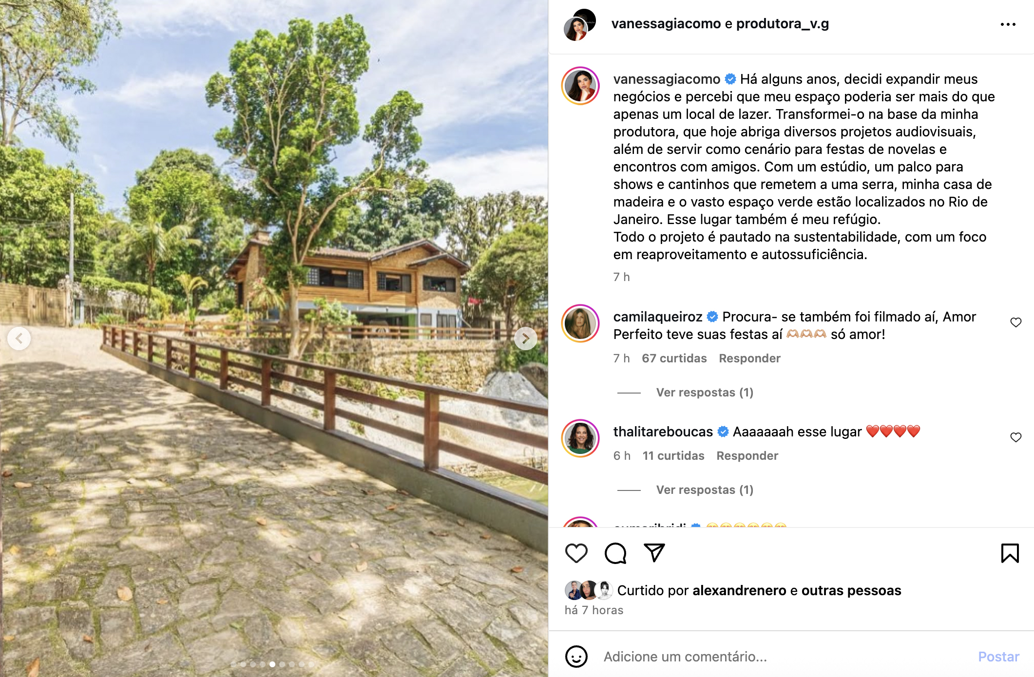 Casa de madeira de Vanessa Gi&aacute;como - Foto: Reprodu&ccedil;&atilde;o / Instagram
