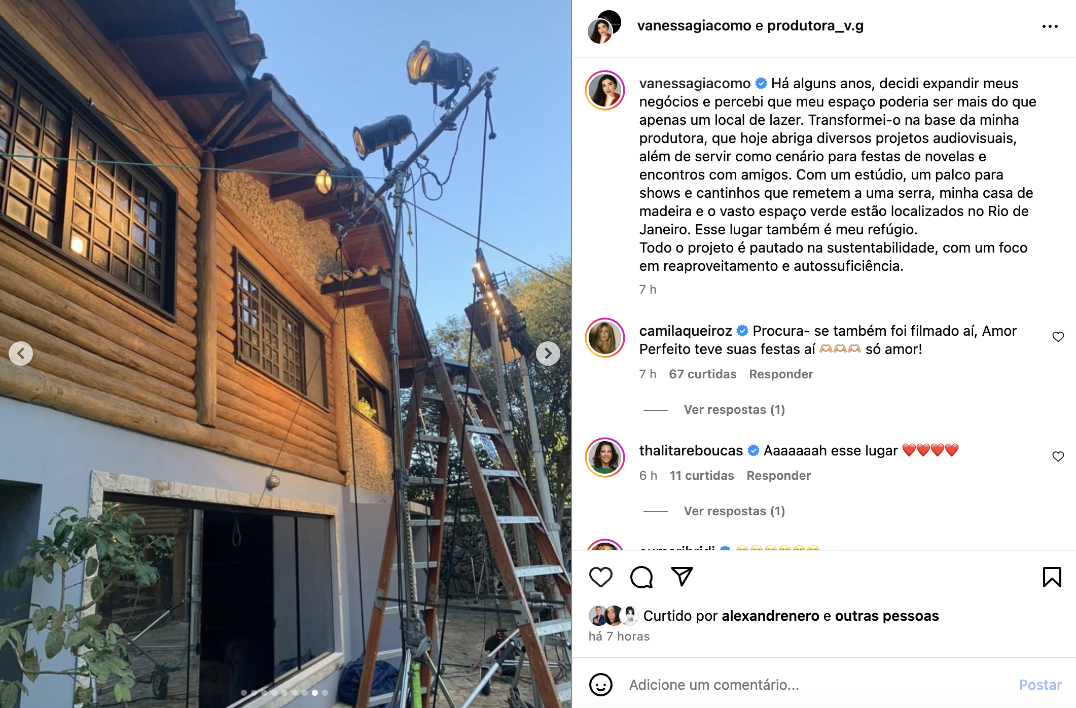 Casa de madeira de Vanessa Gi&aacute;como - Foto: Reprodu&ccedil;&atilde;o / Instagram