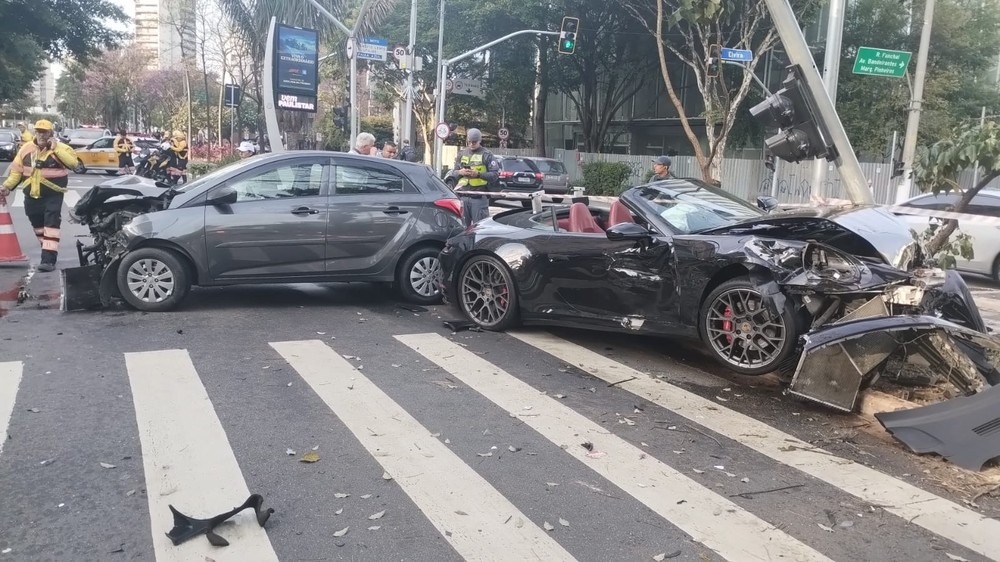 Bia Miranda e Gato Preto se acidentaram em S&atilde;o Paulo - Foto: Reprodu&ccedil;&atilde;o / TV Globo