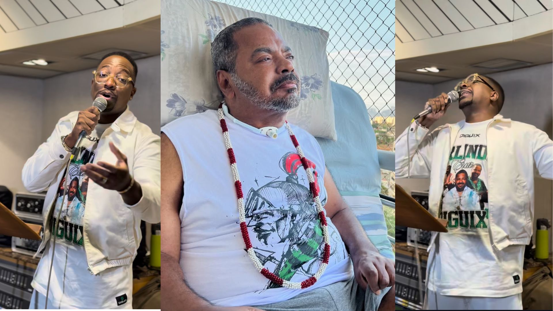 Mumuzinho chora em gravação de homenagem a Arlindo Cruz