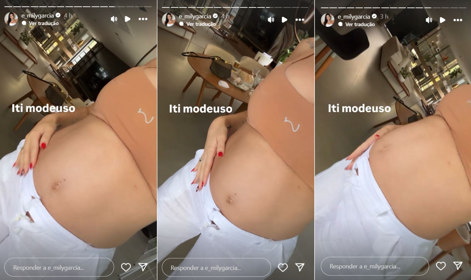 Emily Garcia mostra barriguinha da segunda gesta&ccedil;&atilde;o - Reprodu&ccedil;&atilde;o/Instagram