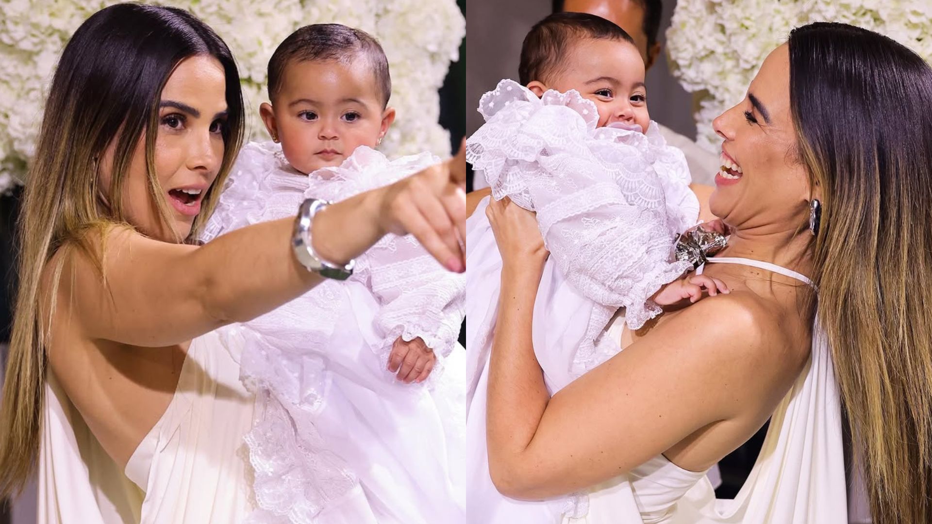Wanessa Camargo exibe fotos em família no batizado da irmã e afilhada, Clara