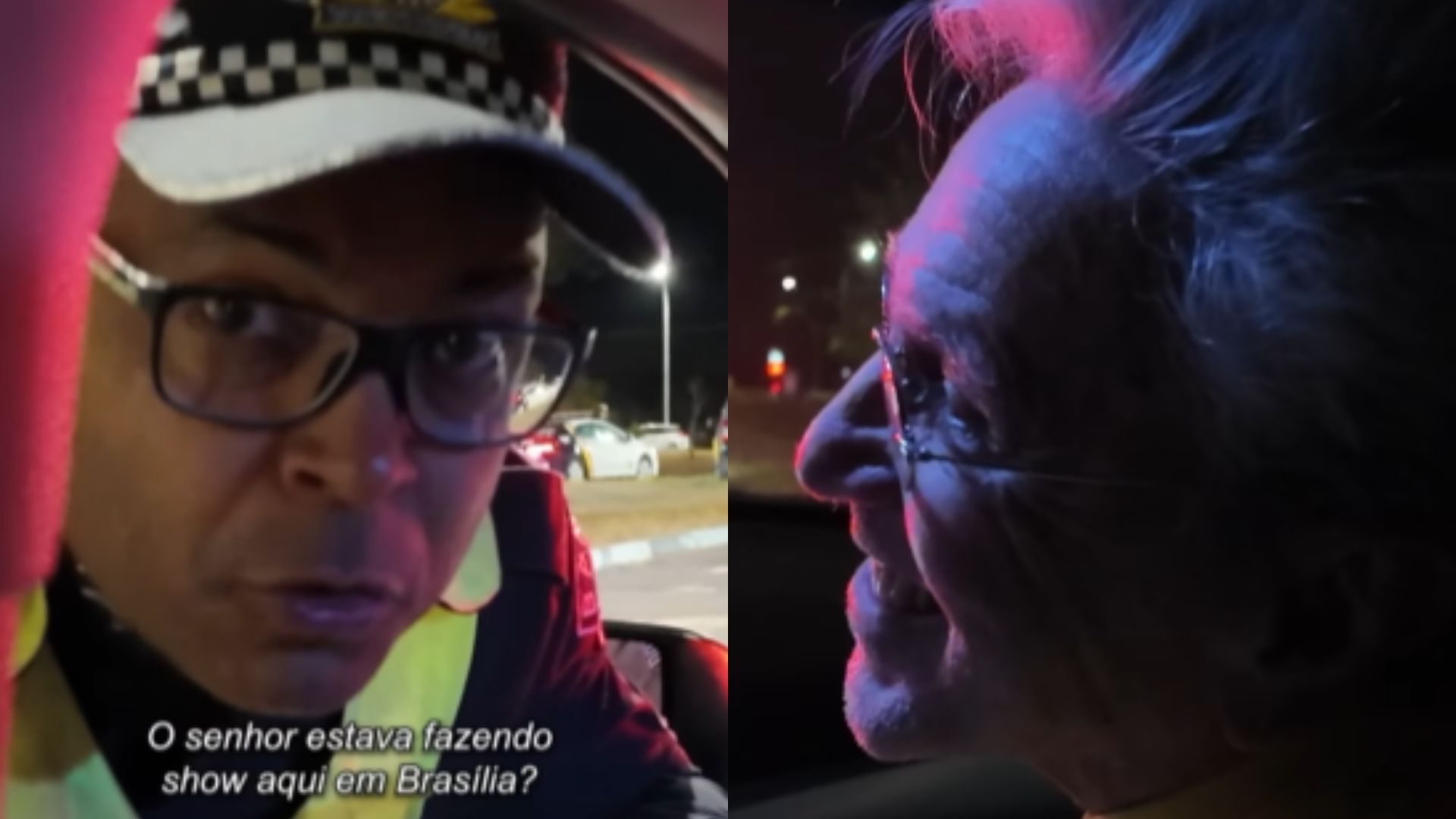 Durante blitz, Caetano Veloso e Paula Lavigne recebem beijo de policial