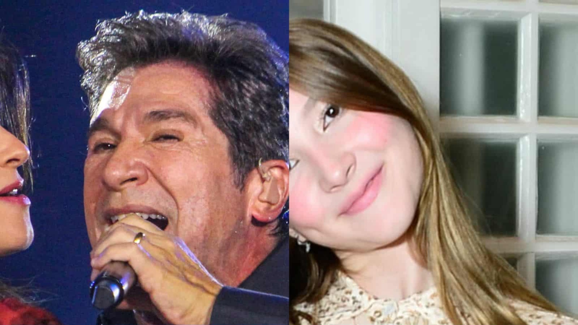 Daniel surge com a esposa e a filha mais velha em show