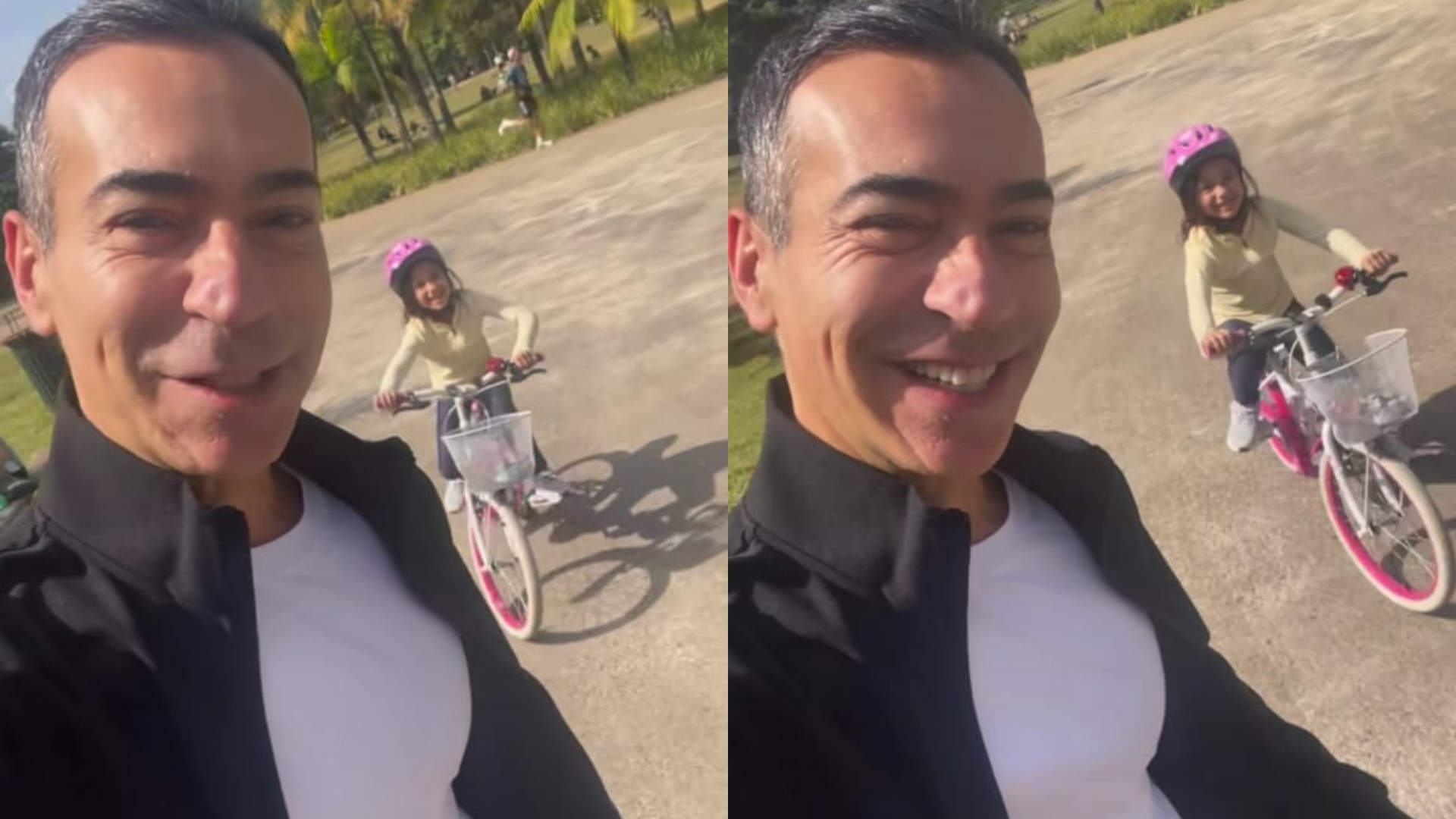 César Tralli vibra com conquista da filha: ‘Pensa num pai feliz!’