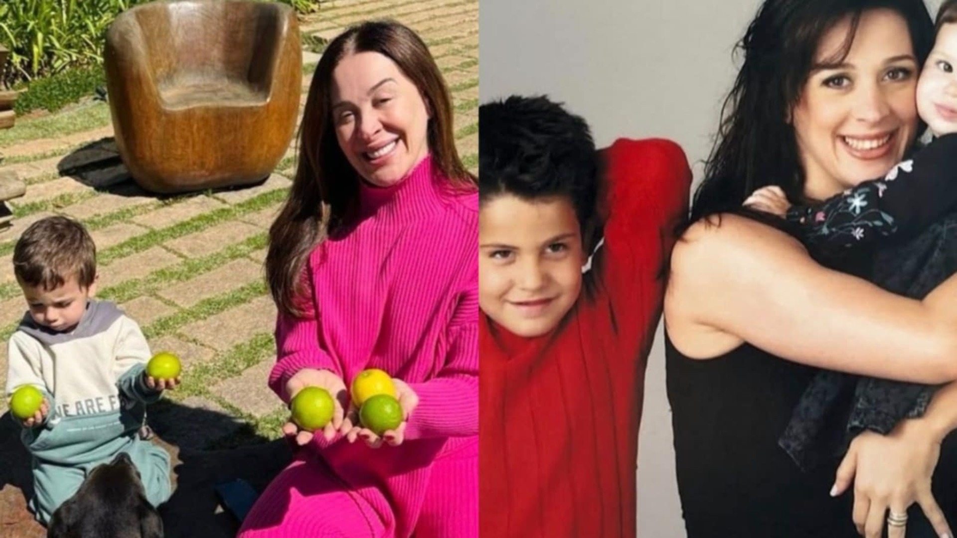 Claudia Raia surge com o filho caçula e recorda infância dos herdeiros mais velhos