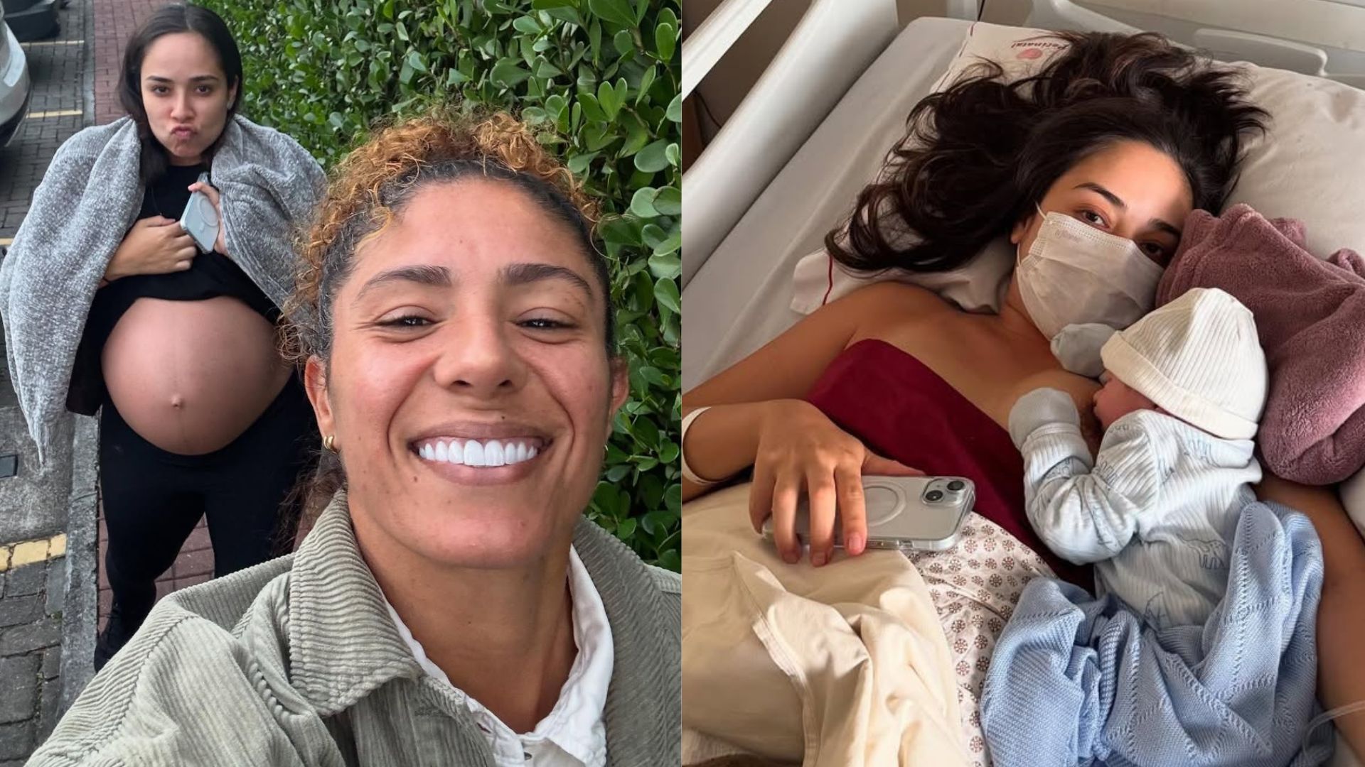 Cristiane Rozeira e a esposa mostram rostinho da filha recém-nascida
