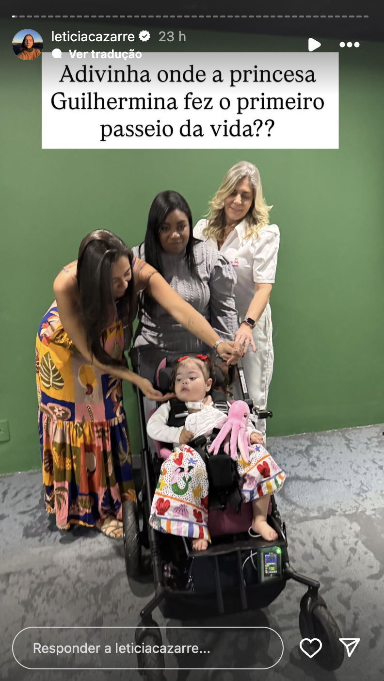 Juliano Cazarr&eacute; e Leticia Cazarr&eacute; mostram o primeiro passeio de Maria Guilhermina