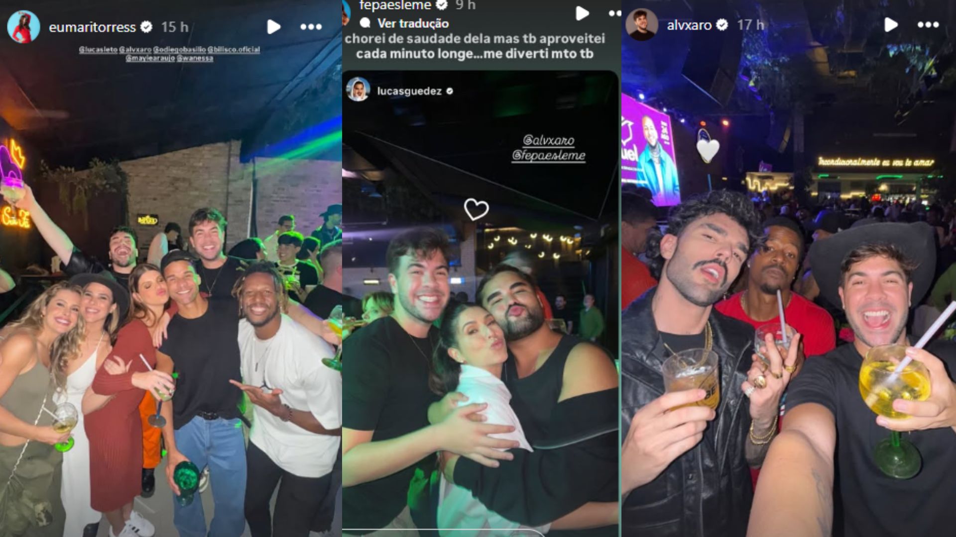 Elenco da Dança dos Famosos aproveita a madrugada carioca