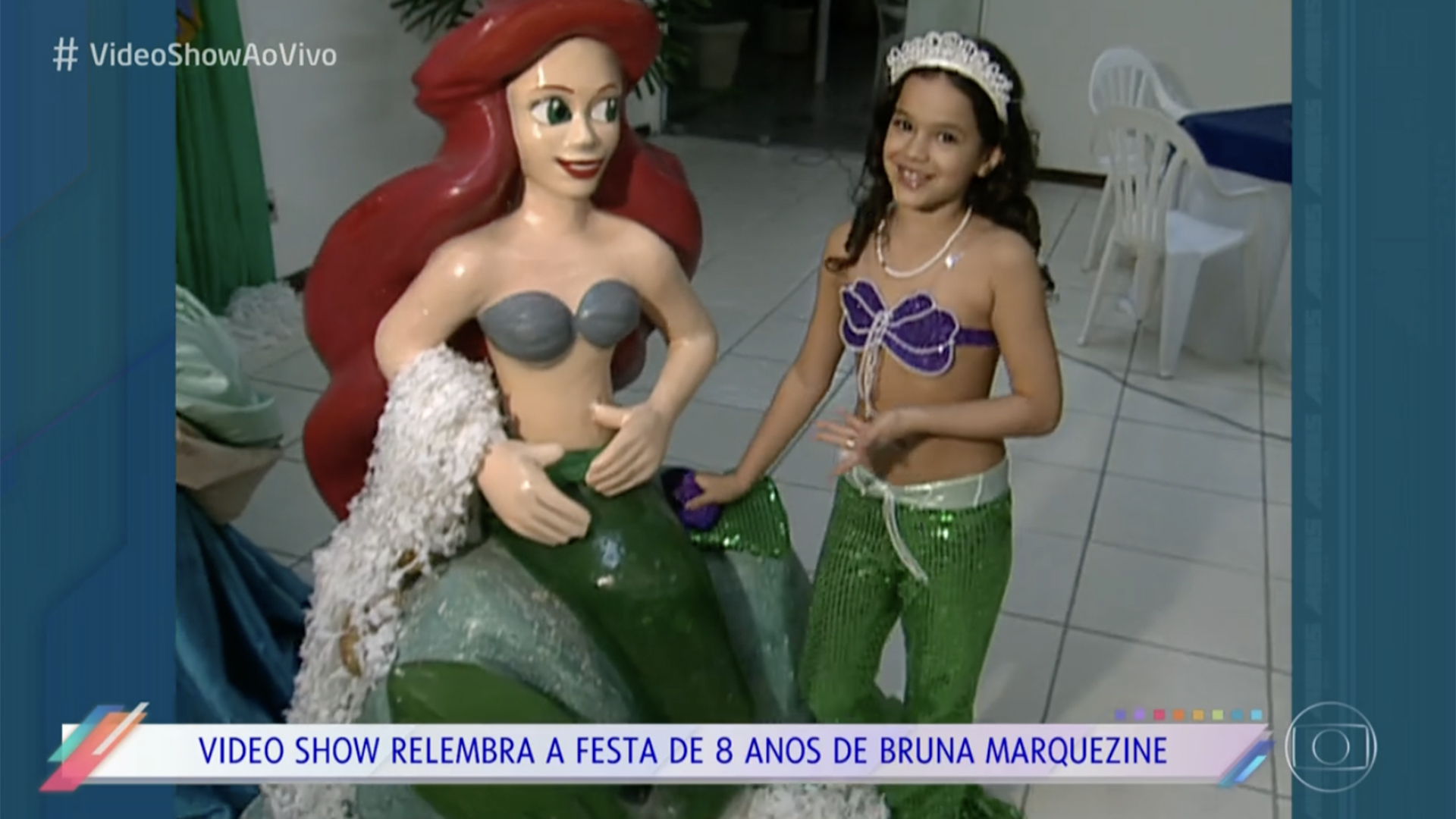 F&atilde;s relembram imagens da festa de anivers&aacute;rio de 8 anos de Bruna Marquezine - Foto: Reprodu&ccedil;&atilde;o / Globo