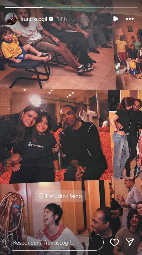 Francisco Gil resgata foto ao lado de Preta e Gilberto - Reprodução/Instagram