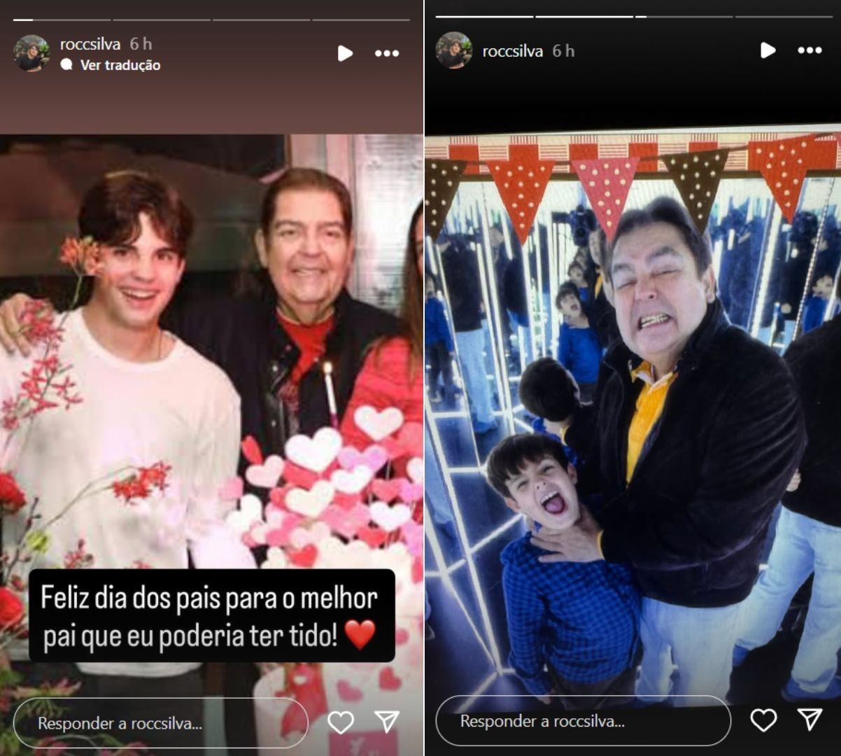 Filho ca&ccedil;ula de Faust&atilde;o, Rodrigo Silva presta homenagem ao apresentador - Reprodu&ccedil;&atilde;o/Instagram