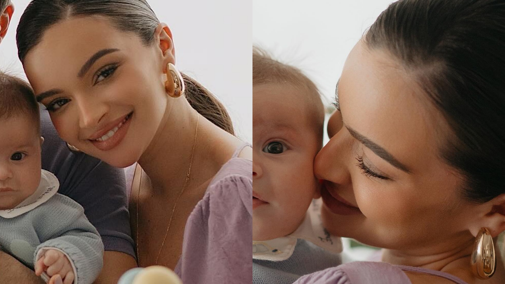 Gabriella Mustafá posta cliques encantadores no mesversário do filho