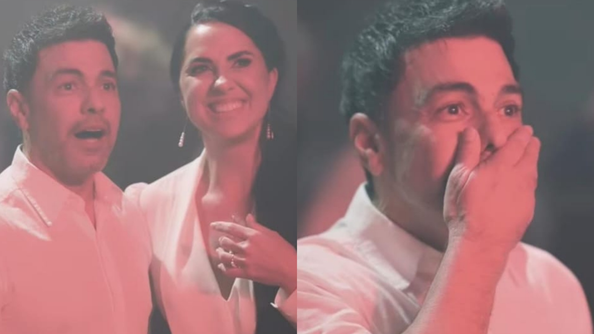 Zezé Di Camargo se emociona com surpresa especial de Graciele Lacerda