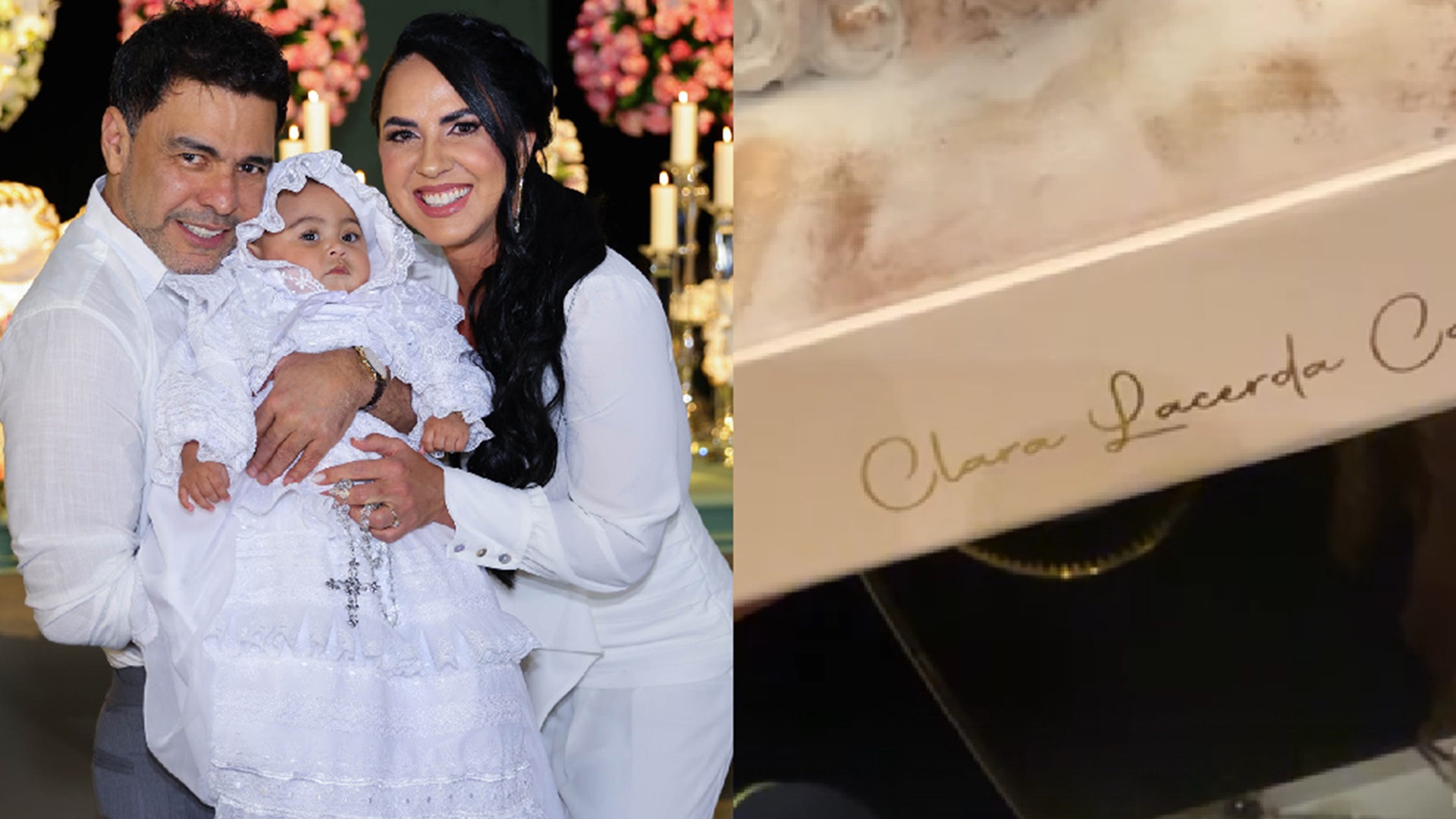 Graciele Lacerda exibe lembrancinha do batizado da filha com Zezé Di Camargo: ‘Fiquei perplexa’