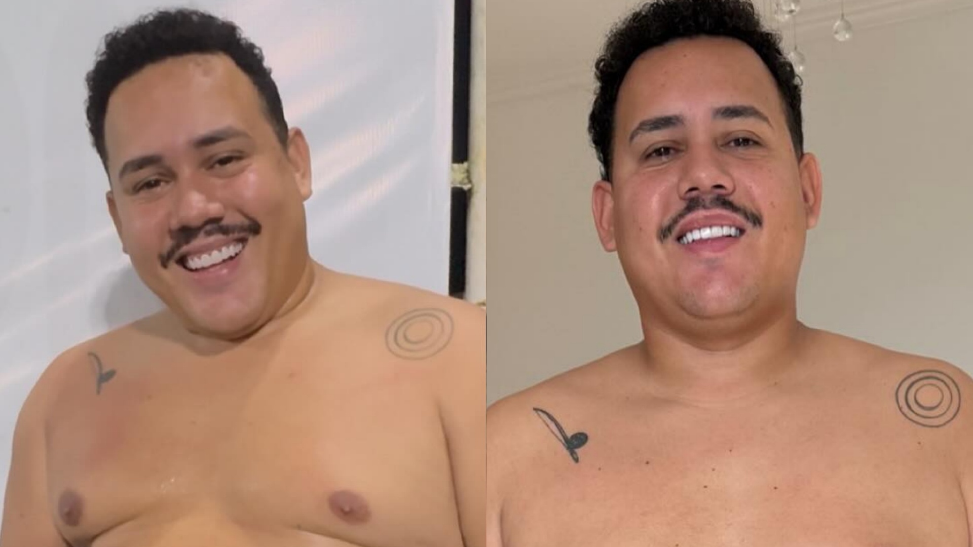Ex-BBB Lucas Buda mostra antes e depois do corpo após perder 10 quilos em 15 dias