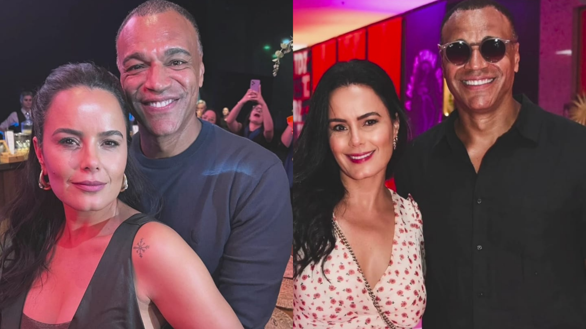 Luciele Di Camargo presta homenagem no aniversário de Denilson: ‘Você é gigante’