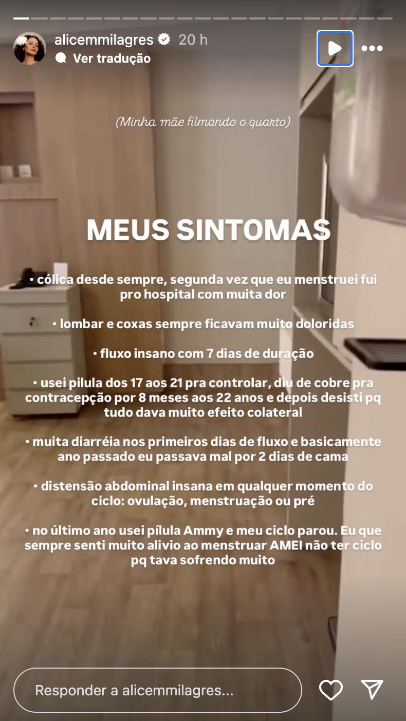 Post de Alice Milagres