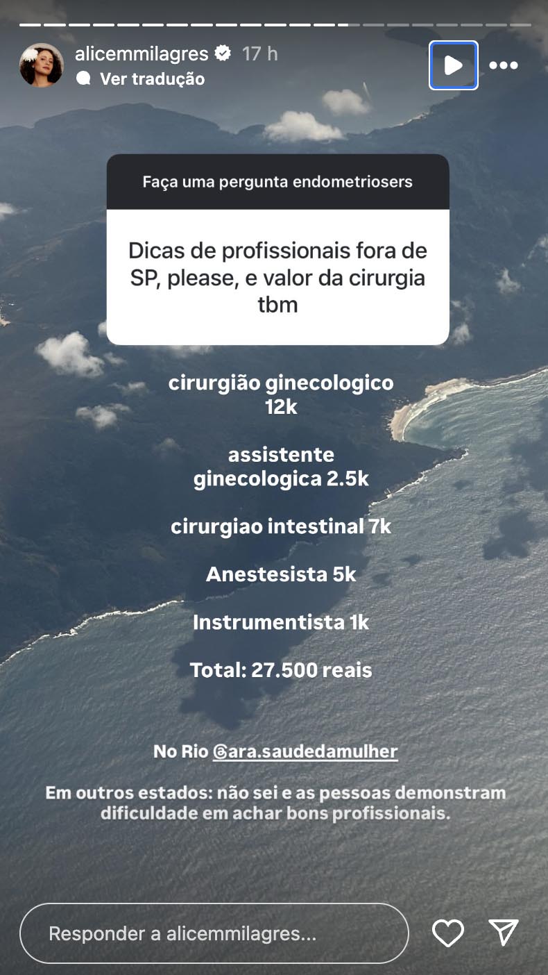 Post de Alice Milagres