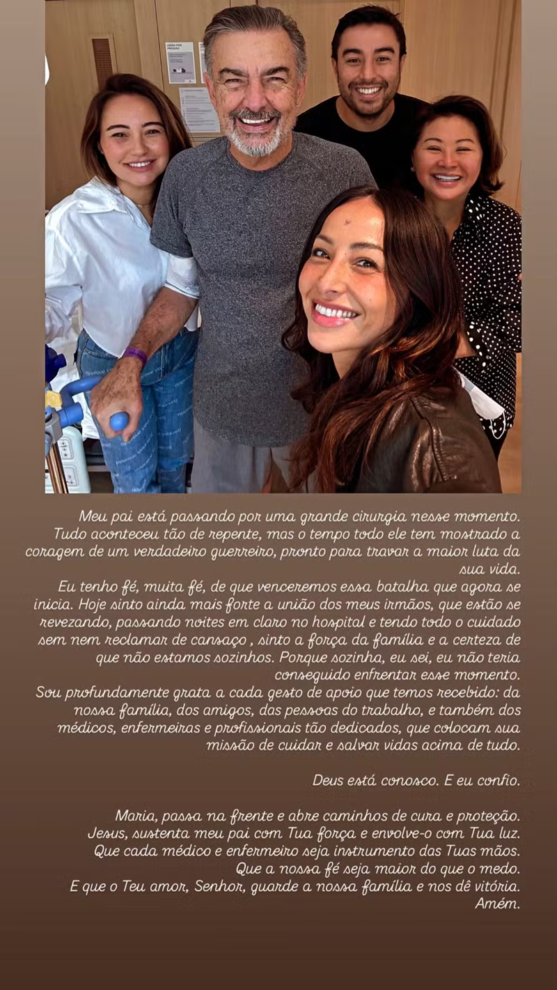Sabrina Sato fala sobre o pai em post no Instagram 