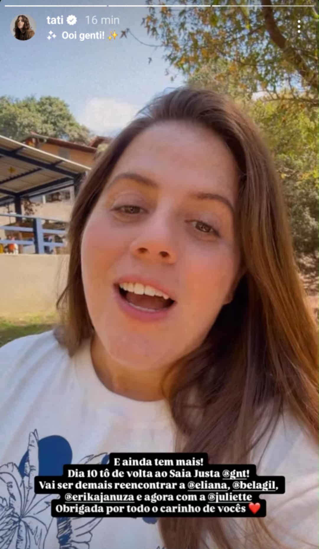 Tati Machado fala sobre retorno ao trabalho - Foto: Reprodu&ccedil;&atilde;o/Instagram
