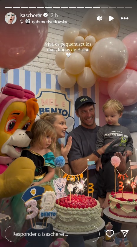 Filhos g&ecirc;meos de Isa Scherer celebram 3 anos - Foto: Reprodu&ccedil;&atilde;o / Instagram