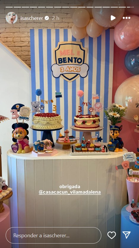 Filhos g&ecirc;meos de Isa Scherer celebram 3 anos - Foto: Reprodu&ccedil;&atilde;o / Instagram