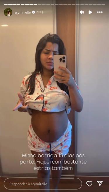 Ary Mirelle mostra a barriga pós-parto – Foto: Reprodução / Instagram @arymirelle