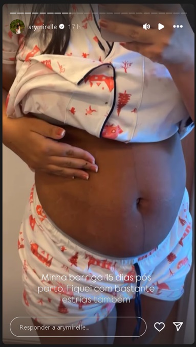 Ary Mirelle mostra a barriga pós-parto – Foto: Reprodução / Instagram @arymirelle