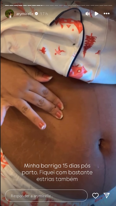 Ary Mirelle mostra a barriga pós-parto – Foto: Reprodução / Instagram @arymirelle