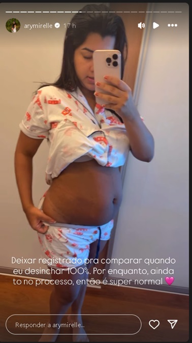 Ary Mirelle mostra a barriga pós-parto – Foto: Reprodução / Instagram @arymirelle