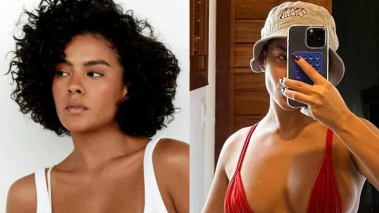 Bella Campos impressiona ao revelar seu corpo atual em foto de biquíni no espelho