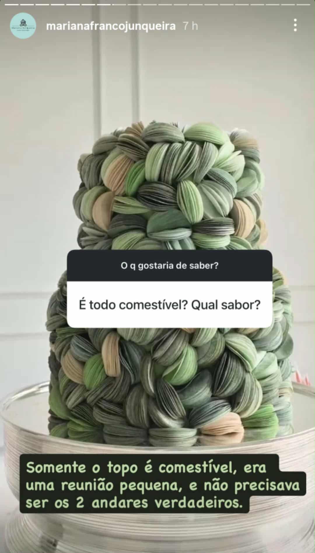 Bolo de Fabiana Justus - Foto: Reprodu&ccedil;&atilde;o/Instagram