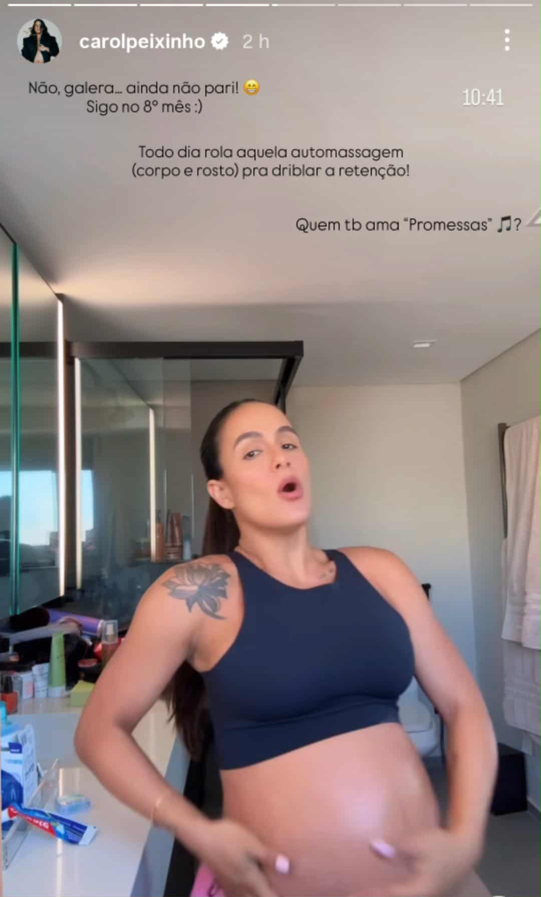 Carol Peixinho fala sobre a chegada de seu beb&ecirc;