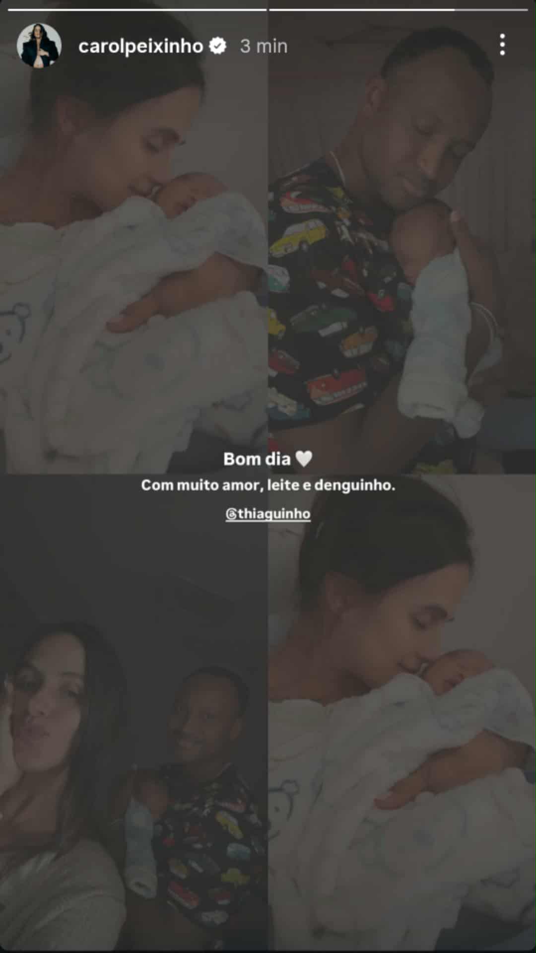 Carol Peixinho e Thiaguinho com Bento
