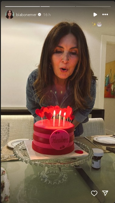 Fátima Bernardes celebra aniversário de 63 anos - Foto: Reprodução @biabonemer