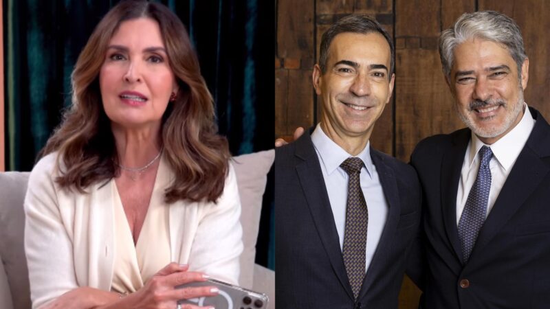 Fátima Bernardes, César Tralli e William Bonner - Foto: Reprodução / Instagram / e Divulgação / Globo