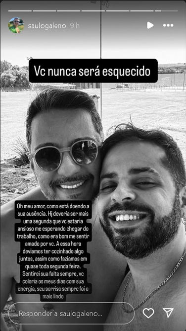 Storie do companheiro de Gaelzin - Foto: Reprodução/Instagram