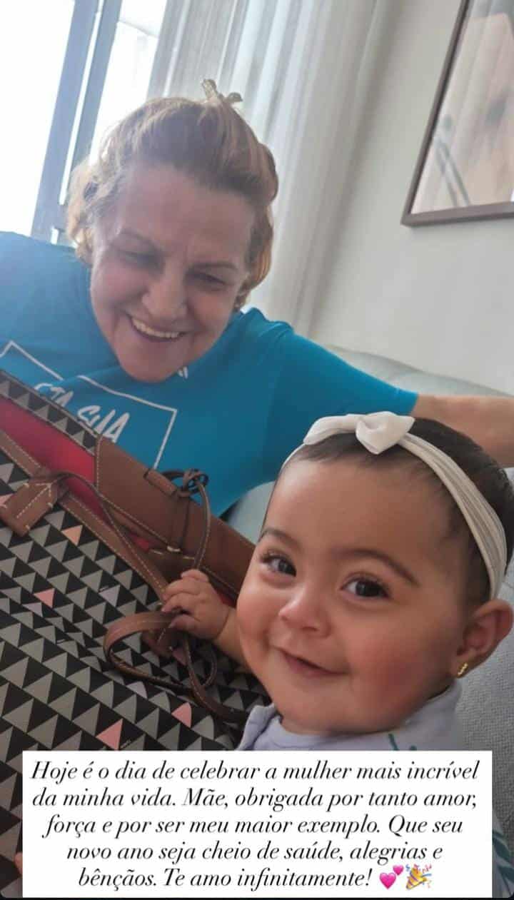 Graciele comemora o aniversário da mãe
