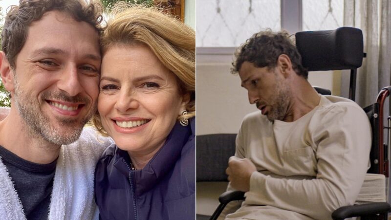 Guilherme Magon e Debora Bloch nos bastidores da novela Vale Tudo - Fotos: Reprodução / Instagram e Globo