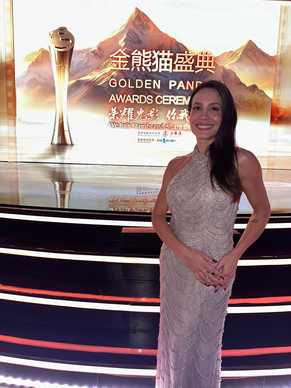 Ju Knust na premiação Golden Panda Awards - Foto: Divulgação