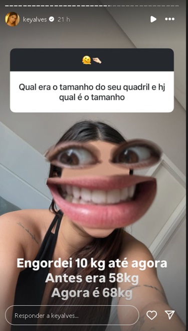 Storie de Key Alves - Foto: Reprodução / Instagram @ keyalves