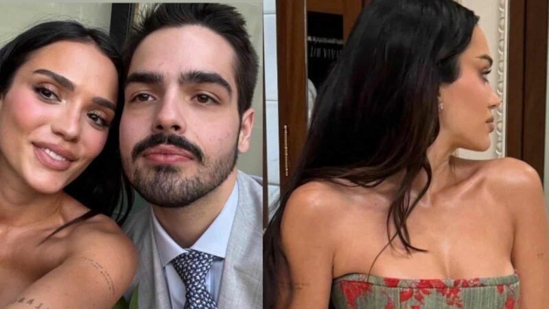 João Silva com a namorada no casamento de Lara Silva