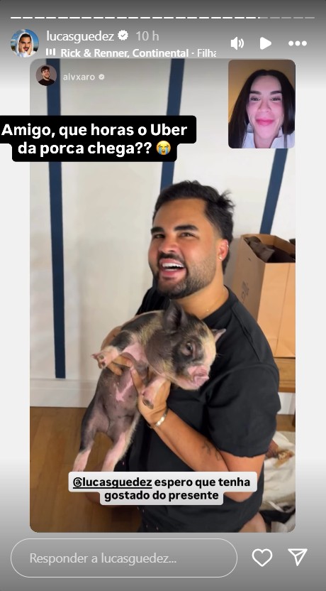Lucas Guedez ganha presente inusitado de Álvaro - Reprodução/Instagram