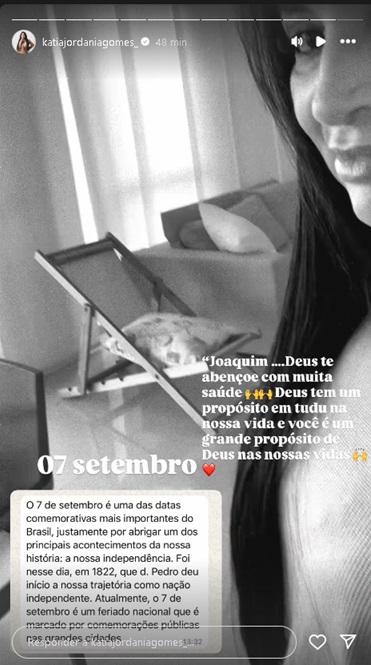 Stories da m&atilde;e de Jo&atilde;o Gomes no Instagram